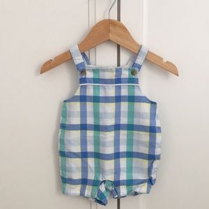 Janie & Jack baby boy summer overalls & hat set